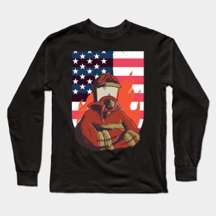 Volunteer Firefighter Red Thin Line Gift Long Sleeve T-Shirt